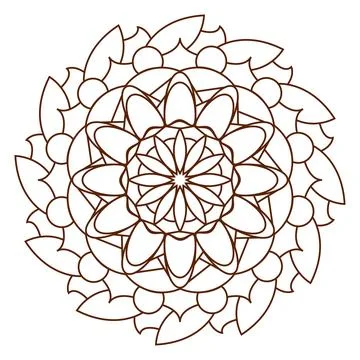Isolated mandala pattern sketch outline style Vector Illustrazione stock