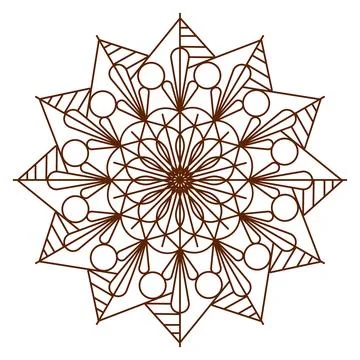 Isolated mandala pattern sketch outline style Vector Stock Illustration