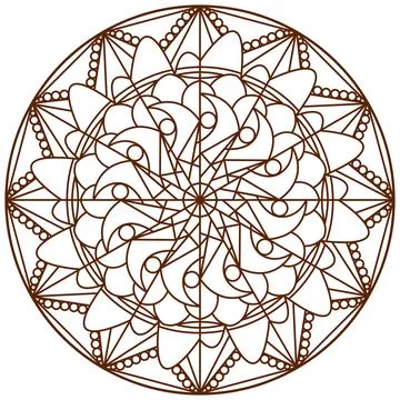 Isolated mandala pattern sketch outline style Vector Illustrazione stock