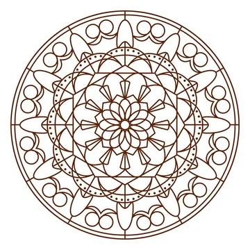 Isolated mandala pattern sketch outline style Vector Illustrazione stock