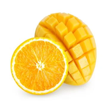 Isolated mango and orange fruit Foto stock