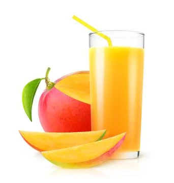 Isolated mango juice Stock Photos