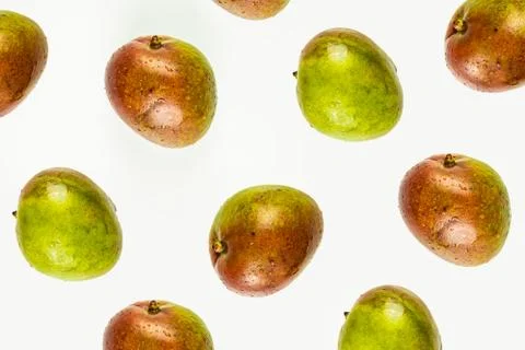 Isolated mango pattern or wallpaper on white background Stock Photos