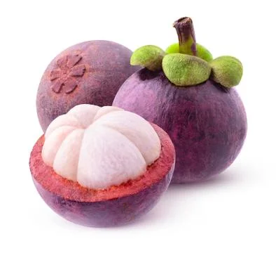 Isolated mangosteens Stock Photos