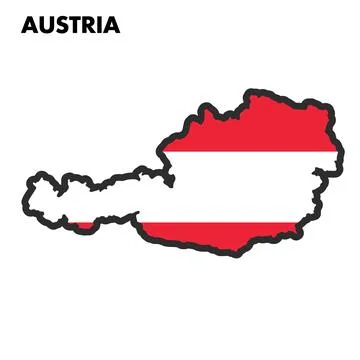 Isolated map of Austria with its flag Vector 스톡 일러스트