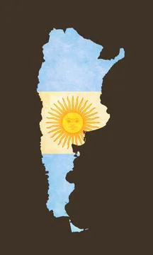 Isolated map with flag  - Argentina Stock Illustration