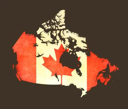 Isolated map with flag  - Canada Stock Illustration