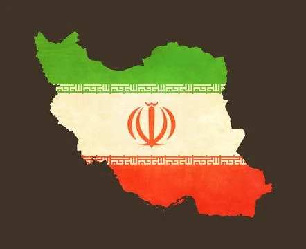 Isolated map with flag  - Iran Stock Illustration