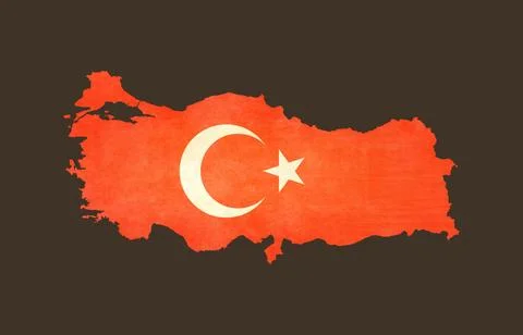 Isolated map with flag  - Turkey Stock Illustration