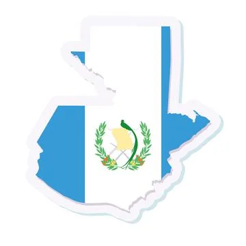 Isolated map of Guatemala with its flag Illustrazione stock
