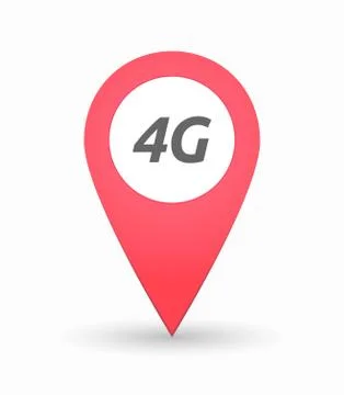 Isolated map mark with    the text 4G Stockillustratie