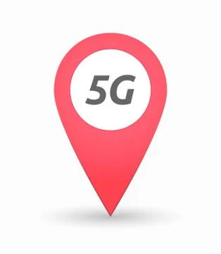 Isolated map mark with    the text 5G Illustrazione stock