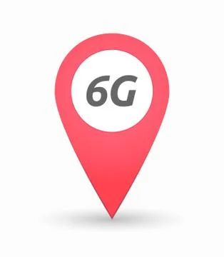 Isolated map mark with    the text 6G Illustrazione stock