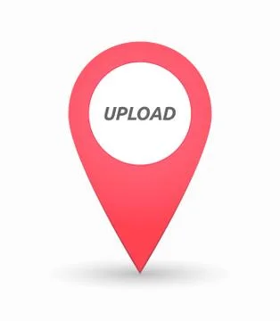 Isolated map mark with    the text UPLOAD Ilustración de archivo