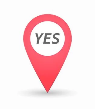 Isolated map mark with    the text YES Stock Illustration