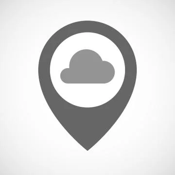 Isolated map marker with a cloud Stock Illustration