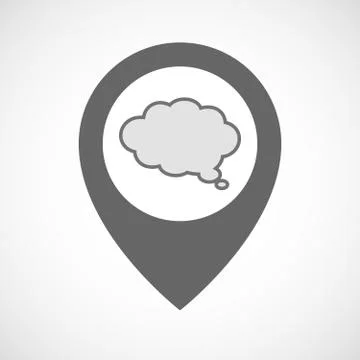 Isolated map marker with a comic cloud balloon Stock Illustration