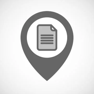 Isolated map marker with a document Stockillustratie