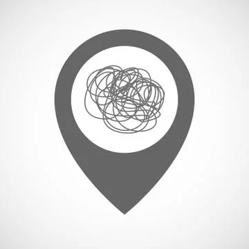Isolated map marker with a doodle Illustrazione stock