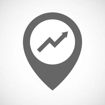 Isolated map marker with a graph Ilustración de archivo
