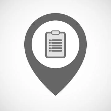Isolated map marker with a report Stock Illustration