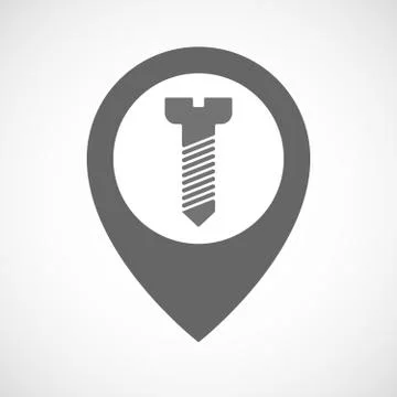 Isolated map marker with a screw Ilustración de archivo