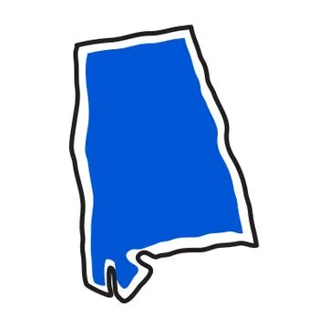 Isolated map of the state of Alabama Stock Illustration