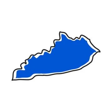 Isolated map of the state of Kentucky Stock Illustration