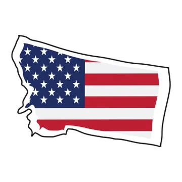 Isolated map of the state of Montana Illustrazione stock