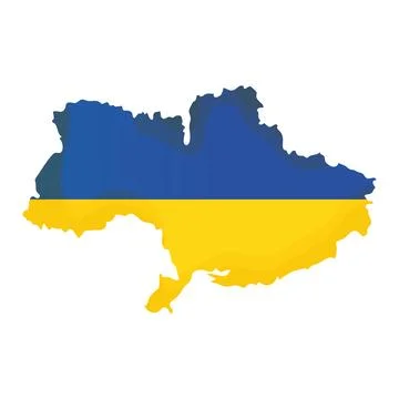 Isolated map of Ukraine with its flag Vector Stock Illustration