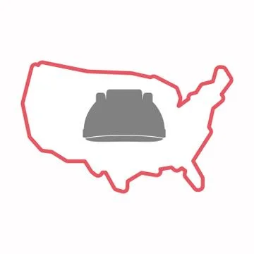 Isolated map of USA with a work helmet Stock Illustration