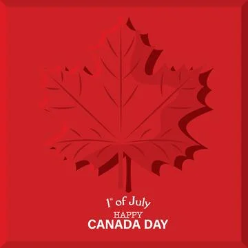 Isolated maple leaf with shadow Canada day template Vector 스톡 일러스트