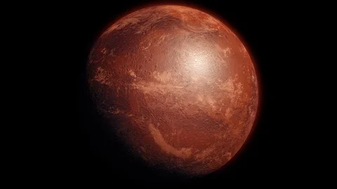 Isolated Mars Planet on black screen. Full The red planet Stock Footage 98260226