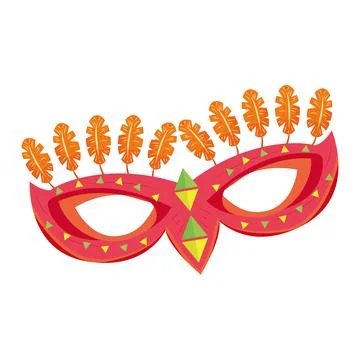Isolated masquerade mask with feathers Vector Stock Illustration