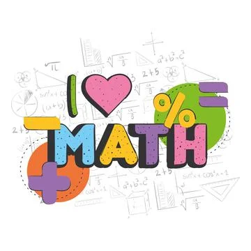 Isolated math lettering with mathematical operators Math class concept Vector Stock Illustration
