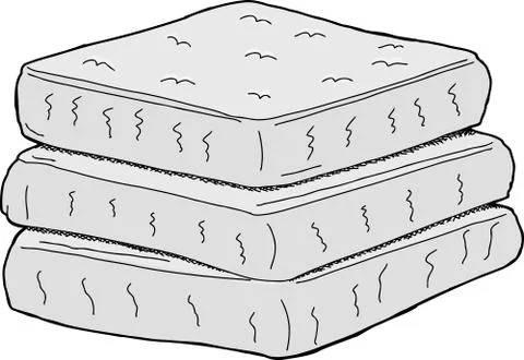 Isolated mattresses Illustrazione stock