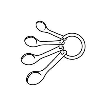 Isolated measuring spoons Stockillustratie