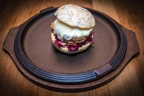 Isolated meat hamburger Stock Photos