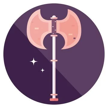 Isolated medieval axe weapon icon Vector Stock Illustration