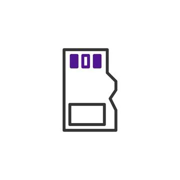 Isolated memory device illustration depicts data storage in a compact elect.. Stock Illustration
