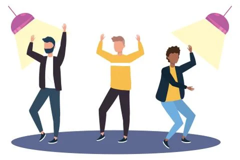 Isolated men dancing design vector illustrator Stock Illustration