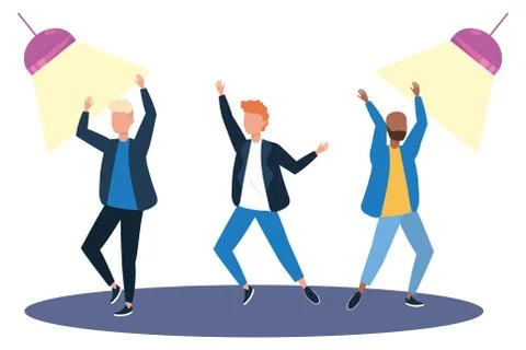 Isolated men dancing design vector illustrator Stock Illustration