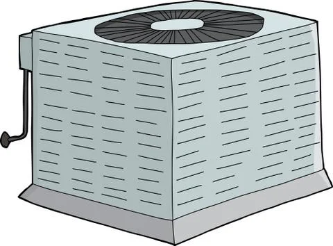 Isolated Metal AC Unit Stock Illustration