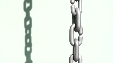 Isolated Metalic Plastic Chain with Harsh Shadow Stock Footage 130624142