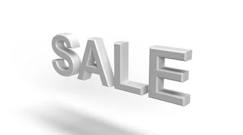Isolated Metallic Three Dimensional Super Sale. 3D Render Illustration. Stock Illustration