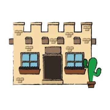 Isolated mexican building design Ilustración de archivo