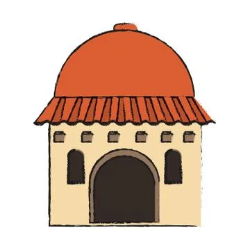 Isolated mexican building design Ilustración de archivo