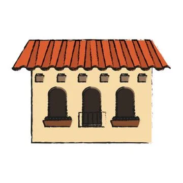 Isolated mexican building design Ilustración de archivo