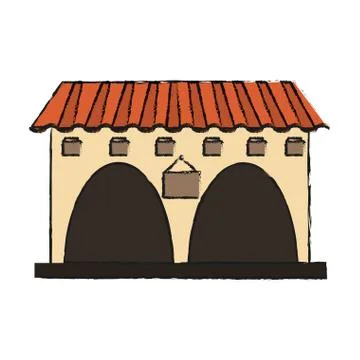 Isolated mexican building design Ilustración de archivo