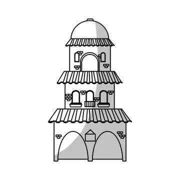 Isolated mexican building design Ilustración de archivo